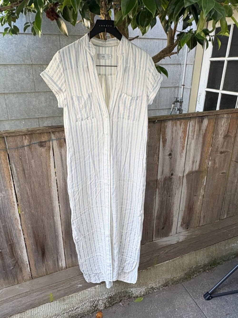 Onia Striped Metallic Gold Lurex Shirt Dress Beach Coverup - Size S/P